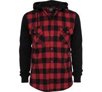 Urban Classics - HOODED Flanell Shirt rot - XL