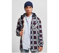 Urban Classics Hooded Polar Fleece Overshirt Midnightnavy/red size L | Light Jackets Outlet | Men L