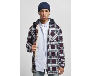 Urban Classics Hooded Polar Fleece Overshirt Midnightnavy/red size L | Light Jackets Outlet | Men L