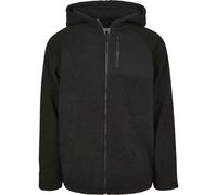 Urban Classics Hooded Sherpa Zip Jacket Fleece Sweat Men Beige Black