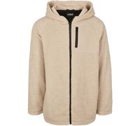 Urban Classics Hooded Sherpa Zip Jacket Fleece Sweat Men Beige Black