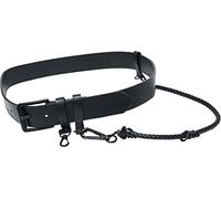 Urban Classics Imitation Leather Belt with Key Chain, Black, L/XL