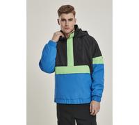 Urban Classics Jacket 3-Tone Neon Mix Pull Over Jacket Black/Cobaltblue