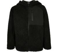 Urban Classics Jungen Jacke Boys Hooded Sherpa Zip Jacket Black