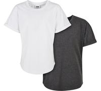 Urban Classics Turn Up Short Sleeve T-shirt 2 Units White,Grey 134-140 cm Women,Boys