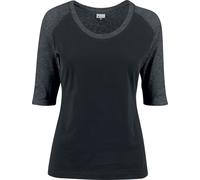 Urban Classics Ladies 3/4 Contrast Raglan Tee Long-sleeve Shirt black charcoal XL