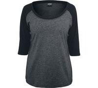 Urban Classics Ladies 3/4 Contrast Raglan Tee Long-sleeve Shirt charcoal black M
