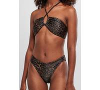 Urban Classics - Ladies AOP Hot V Brownleo - Bikini - brown - XS - 88% Polyester, 12% Elastane,Synthetics XS