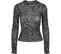 Urban Classics Ladies AOP Mesh Turtleneck Longsleeve Pullover Shirt Zebra Print