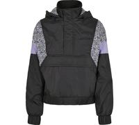 Urban Classics Ladies AOP Mixed Pull Over Jacket Gray Leo Pink Lined Women