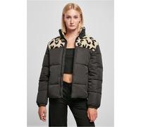 Urban Classics Ladies AOP Sherpa Mixed Puffer Jacket Down Leo Pattern