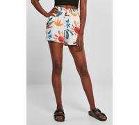 Urban Classics - Ladies AOP Viscose Resort Whitesandfruity - Shorts - white - XS - 100% Viscose XS