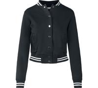 Urban Classics Women's Ladies College Sweat Jacket Sweatshirt, Blk/Blk, XS