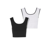 Urban Classics Ladies Contrast Crop Top (2-pack) Top black white L