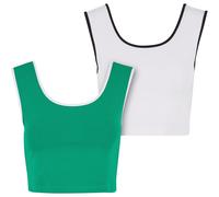 Urban Classics Ladies Contrast Cropped Top With Deep Back Cut