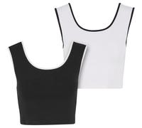 Urban Classics Ladies Contrast Cropped Top With Deep Back Cut