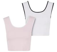 Urban Classics Ladies Contrast Cropped Top With Deep Back Cut