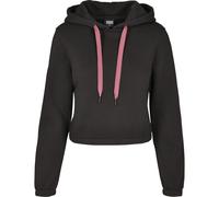 Urban Classics Ladies Contrast Drawstring Hoodie Crop Sweatshirt Fleece