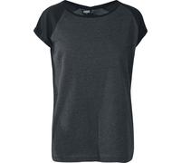 Urban Classics Women's Contrast Raglan Tee T-Shirt, Mehrfarbig (Charcoal/Black 01166), XXXL