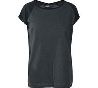 Urban Classics Women's Contrast Raglan Tee T-Shirt, Mehrfarbig (Charcoal/Black 01166), XS