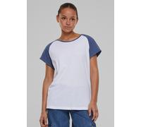 Urban Classics - Ladies Contrast Raglan White/Vintageblue - T-Shirt - white - M - 60% Cotton, 40% Polyester,Jersey M