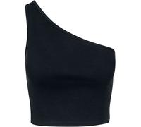Urban Classics Women's Ladies Cropped Asymmetric TopSports Tank Top, Black (Black 00007), XL