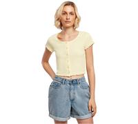 Urban Classics Ladies Cropped Button Up Rib Tee T-Shirt Top Blouse Top Woman