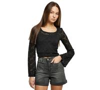 Urban Classics - Ladies Cropped Lace Black - Top - black - M - 90% Nylon, 10% Elastane,Lace M