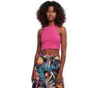 Urban Classics Women's Ladies Cropped Rib Top T-Shirt, Pink, Large