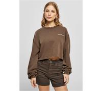 Urban Classics Ladies Cropped Small Embroidery Terry Crewneck Women