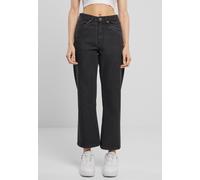 Urban Classics - Ladies Cropped Straight Leg Denim Black Washed - Jeans - black - W28 - 100% Cotton,Denim W28