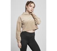 Urban Classics Ladies Cropped Velvet Oversized Hoody Pullover Belly Free Relaxed