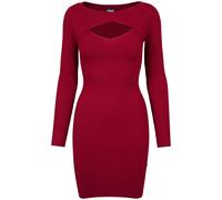 Urban Classics Ladies Cut Out Dress Burgundy size XL | Midi Dresses Outlet | Women | Brown XL