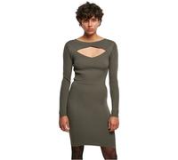 Urban Classics Ladies Cut Out Dress Ribbed Dress Figure-hugging Neckline Women
