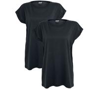 Urban Classics Ladies Extended Shoulder Tee 2 Pack T-Shirt black XS