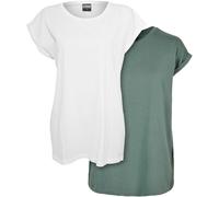 Urban Classics Ladies Extended Shoulder Tee 2-Pack Turn Up T-Shirt Drop Shoulder
