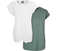 Urban Classics Ladies Extended Shoulder Tee 2-Pack Turn Up T-Shirt Drop Shoulder