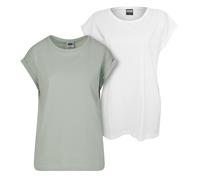 Urban Classics Ladies Extended Shoulder Tee 2-Pack Turn Up T-Shirt Drop Shoulder