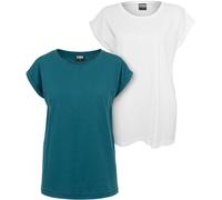 Urban Classics Ladies Extended Shoulder Tee 2-Pack Turn Up T-Shirt Drop Shoulder