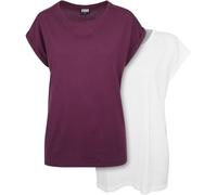 Urban Classics Ladies Extended Shoulder Tee 2-Pack Turn Up T-Shirt Drop Shoulder