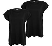 Urban Classics Ladies Extended Shoulder Tee 2-Pack Turn Up T-Shirt Drop Shoulder