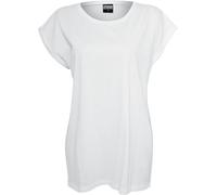 Urban Classics Women's Ladies Extended Shoulder Tee Basic Capsleeves, Shortsleeve T-Shirt Top with Crew Neck, White, 3XL