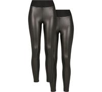 Urban Classics Ladies Faux Leather High Waist Leggings 2-Pack