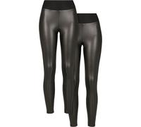 Urban Classics Ladies Faux Leather High Waist Leggings 2-Pack