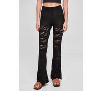 Urban Classics - Ladies Flared Crochet Knit Black - Pants - black - XL - 100% Polyacrylic,Knitwear XL
