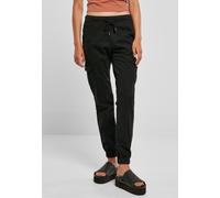 Urban Classics - Ladies High Waist Cargo Black - Pants - black - S - 98% Cotton, 2% Elastane