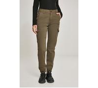 Urban Classics Ladies High Waist Cargo Pants Olive size 28 | Cargo pants Outlet | Women | Green 28