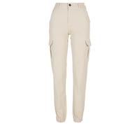 Urban Classics Ladies High Waist Cargo Pants Whitesand size 30 | Cargo pants Outlet | Women | White 30