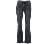 Urban Classics Ladies High Waist Flared Denim Trousers Jeans black W29L30