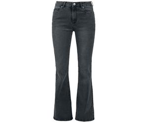Urban Classics Ladies High Waist Flared Denim Trousers Jeans black W29L30